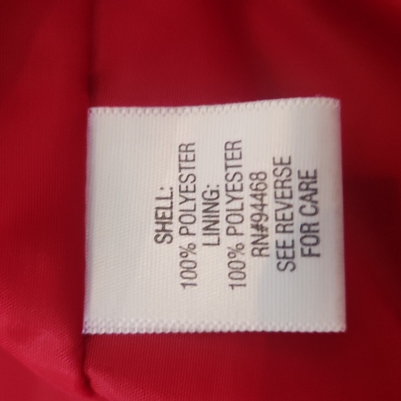 Red Double-Breasted, Hooded All-Weather/Raincoat - Croft & Barrow - Size Large - Picture 12 of 13